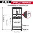 thumbnail image 3 of AOILE 12/20 Ton Hydraulic Press, H-Frame Garage Floor Shop Press with Press Plates, Heavy-Duty Adjustable Hydraulic Shop Press, for Auto Bending Stamping, 3 of 7