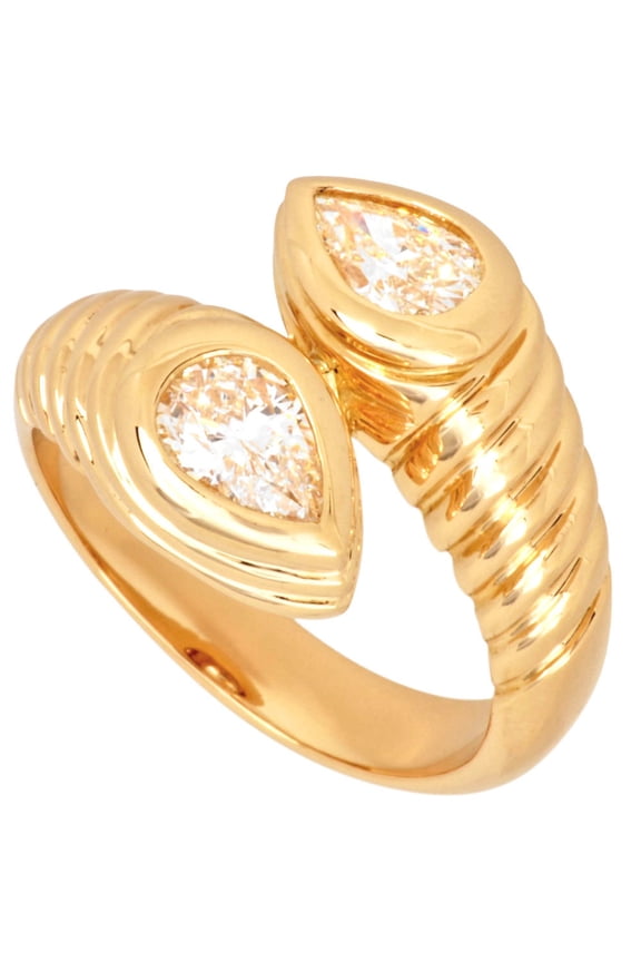 Pre-Owned BVLGARI Doppio Bachelarto Ring Diamond Size 9.5 18KYG 9.1g (Good)