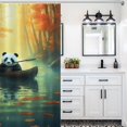 thumbnail image 6 of Funny Cute Panda Shower Curtain Fabric Bathroom Decor with Hooks, 6 of 8