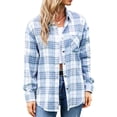 thumbnail image 4 of Tops De Moda Para Mujer, Bolsillo De Blusa A Cuadros Para El Trabajo Para Mujer Para Citas ANGGREK Otros, 4 of 6