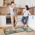 thumbnail image 6 of 2-Piece Kitchen Rugs Set Non-Slip Mats Carpet Floor for Kitchen, Bathroom (19.7"x27.6" & 19.7"x47.2") Starfish with Flowers, 6 of 7