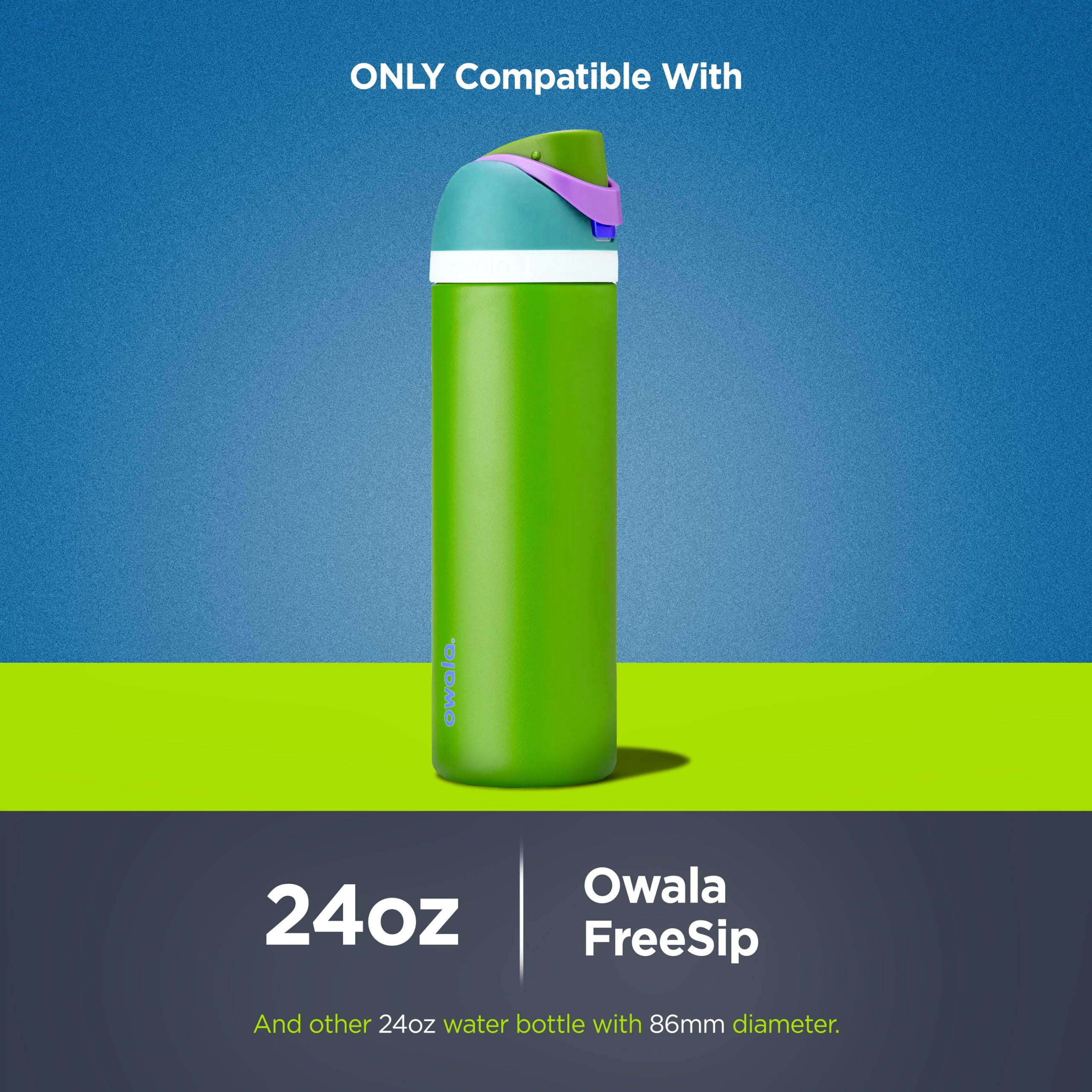 Carrier Bag for Owala FreeSip 24oz Water Bottle - Neoprene Travel Sleeve with Hand Strap and Large Storage Pocket (Black)