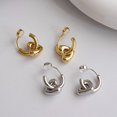 thumbnail image 2 of Clip On Hoop Earrings Gold Plated Non Pierced Hoop Chunky Clip on Hoop Earrings for Women, 2 of 5