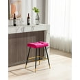 thumbnail image 4 of Bar Stool with Footrest, Comfy Backless Velvet Upholstered Counter Height Bar Chair with Metal Legs, Vintage Dining Chair for Kitchen, Dining Room, Bar, Club, Cafe, Office, Rose Red, 4 of 9