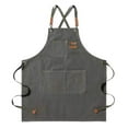 thumbnail image 1 of Work Apron Thick Sleeveless Breathable Unisex Multi-pockets Storage Cotton Cross Back Kitchen Apron for Home, 1 of 9