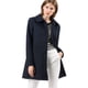 thumbnail image 2 of Gabardina de invierno con un solo pecho y cuello vuelto para mujer Azul S, 2 of 7