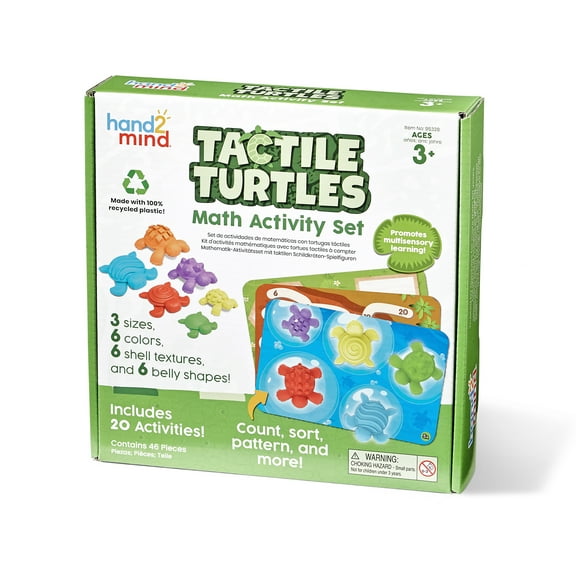 hand2mind Tactile Turtles Math Activity Set, Math Counters for Kids, Color Sorting Toys, Sensory Turtle Game
