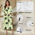 thumbnail image 6 of Yuyamidu Dachshund Womens Robes Lightweight Long Nightgown Green Leaf Bathrobe for Women Sexy Long Sleeves Sleepwear Pajamas Size L St. Patrick's Day Dressing Gown Robe for Girls, 6 of 7