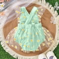 thumbnail image 4 of TOWED22 Baby Girl Clothes Newborn Romper Dress Infant Lace Ruffle Sleeveless Summer Outfits with Headband 0-12 Months Green,12-18 M, 4 of 7