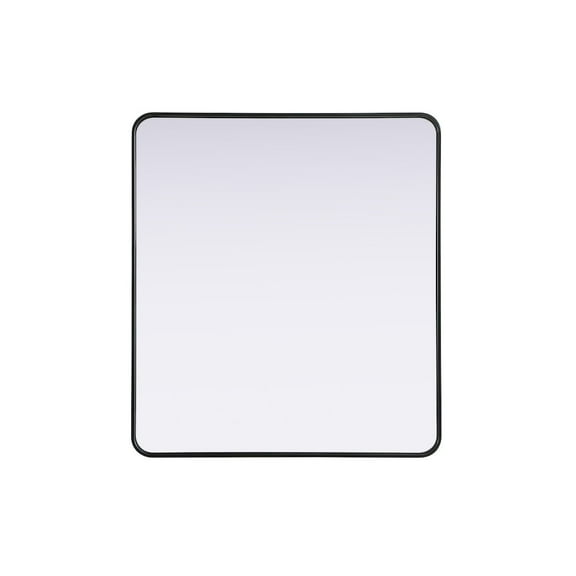 Elegant Decor Contour Metal Rectangle Mirror 36x40 in Black