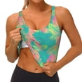 thumbnail image 3 of Balery Colorful Palm Leaves Sujetadores deportivos con espalda cruzada para mujer, acolchados, sin costuras, de alto impacto, ideales para yoga, gimnasio, entrenamiento y fitness.-, 3 of 8
