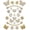 Gold, variant on 24pcs Plastic Bling Shoe Charms Set –Pearl, Butterfly, Flower & Chain Decorations for Clogs & Sandals – Cute Accessories for Women & Girls Gift
