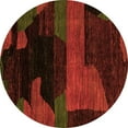 thumbnail image 1 of Ahgly Company Indoor Round Abstract Orange Modern Area Rugs, 7' Round, 1 of 4