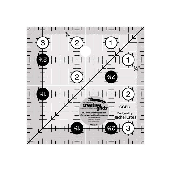Regla para colchas Creative Grids cuadrada de 3-1/2 pulgadas - CGR3