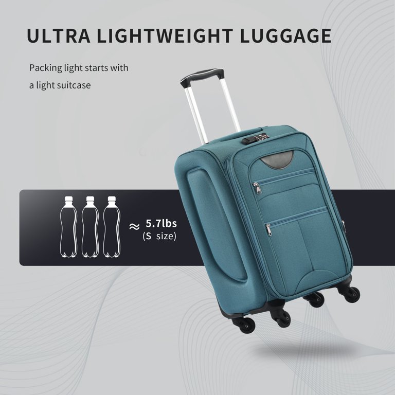 3PCS Soft Side Expandable Luggage w/Spinner Wheels Lock Lightweight Suitcase