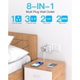 thumbnail image 2 of Travel Cruise Ship Essentials, Multi Plug Wall Outlet Extender with 4 Outlets USB (2 USB-C), Approved Power Strip Non Surge Protector, Adapter, Must Have Accessories, 2 of 3
