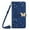 #1 Darkblue, variant on for Samsung Galaxy A34 5G Flower Pattern Wallet Case, with Wrist Hand Strap Crossbody Lanyard, Sparkle Rhinestone Butterfly Cover with Card Slots & Kickstand & Magnetic Clasp Case, Black
