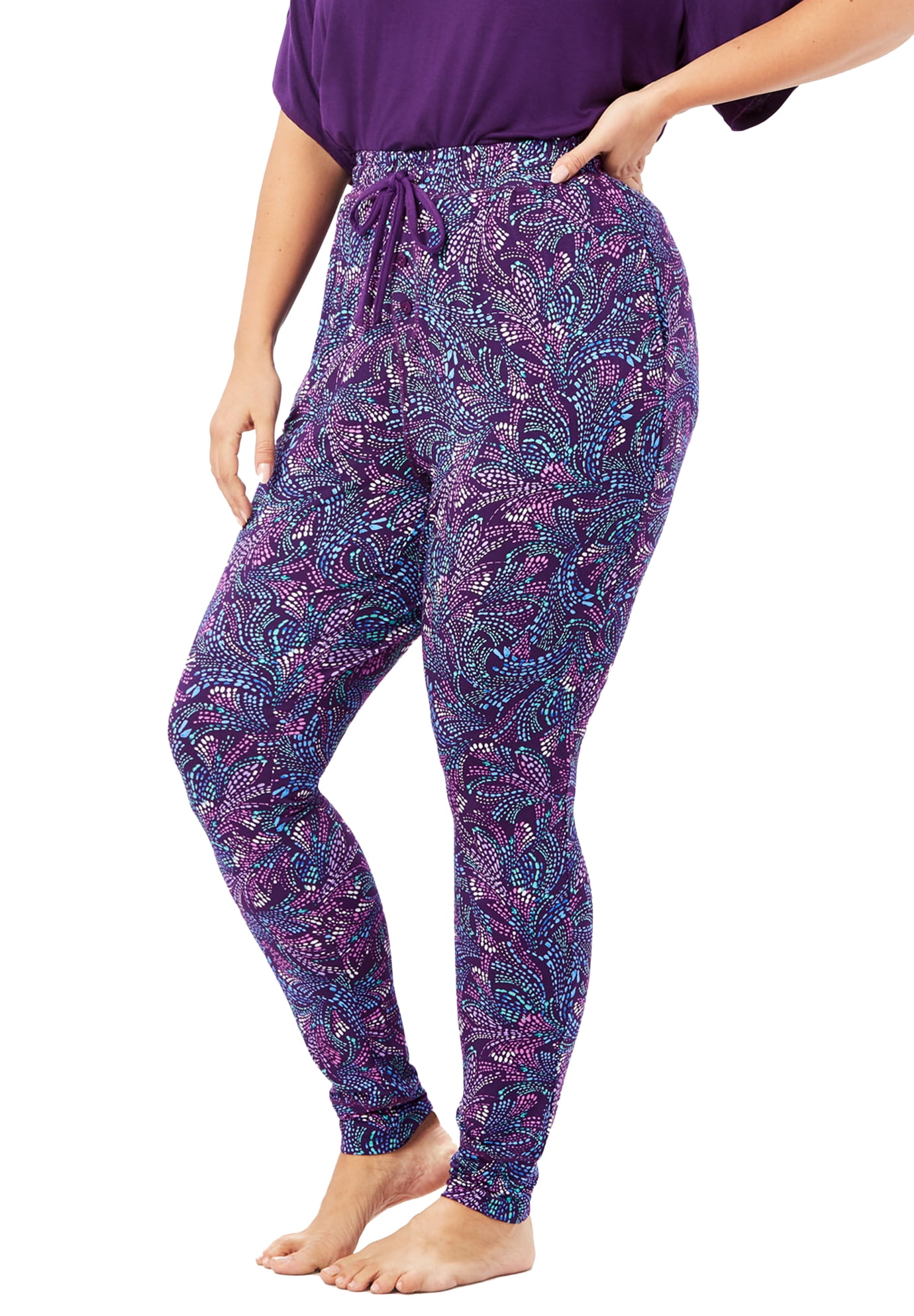 Sleep & Lounge Womens Plus Size Lounge Pant Dreams & Co Bottoms