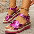 thumbnail image 6 of Domuza Women Orthopedic Wedge Platform Sandals, Adjustable Strap Non Slip Breathable Thick Sole Summer Casual Shoes Purple 5.5（EU-36）, 6 of 6