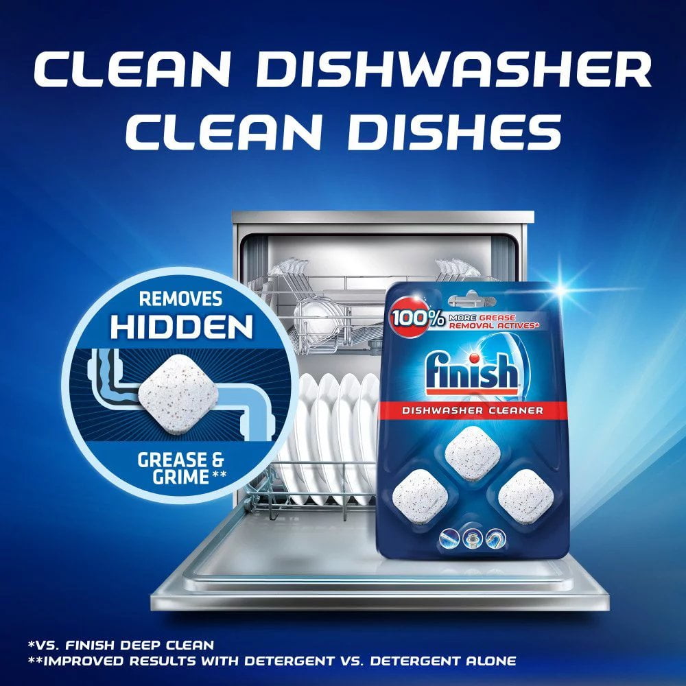 Finish In-Wash Dishwasher Cleaner Tabs - 3 Count Pack of 8