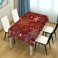 thumbnail image 4 of Christmas Red Tablecloth,Red Gold Snowflakes Rectangle Modern Table Linen Cloth Cover for Xmas Kitchen Dining Room Party Home Decor,60x120, 4 of 7