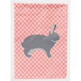 thumbnail image 1 of Carolines Treasures BB7966CHF Giant Chinchilla Rabbit Pink Check Canvas House Flag, 1 of 4