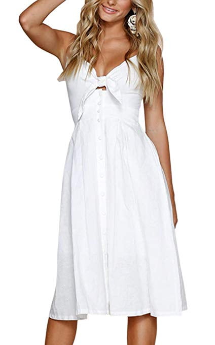 white button down summer dress