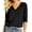 7Black21, variant on XAOFW V Neck Loose Fitting T Shirts For Women Casual Solid Color Tee Three Quarter Sleeve T-Shirt Celebration Party Versatile Tops