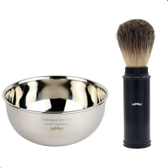 Kit Travel Brush + Bowl The Shaving Co. Travel Elegance amarillo 1