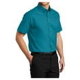 thumbnail image 4 of Mens Short Sleeve Easy Care Cotton/Polyester Shirt Teal Green 3X-Large, 4 of 6