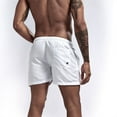 thumbnail image 4 of Mens Swim Trunks with Mesh Lining Side Pockets Solid Beach Shorts Quick Dry Lightweight Drawstring Board Shorts Summer Swimwear Orange 4XL, 4 of 6