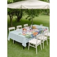 thumbnail image 3 of Teal Easter Outdoor Tablecloth - 54x80 Inch Rectangle Dining Table Cover, Spring Polka Dots Bunny Easter Eggs Wooden Waterproof Outdoor Table Cloth with Umbrella Hole & Zipper for Picnic/Patio/Party, 3 of 7