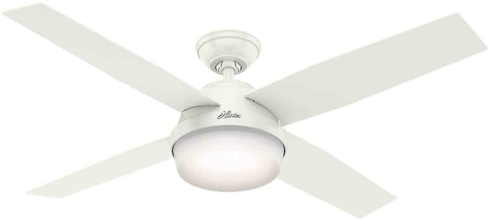 Hunter 52 Dempsey White Ceiling Fan, Hunter White Ceiling Fans With Lights