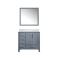 thumbnail image 3 of Jacques 36 in. W Right Offset Dark Grey Bath Vanity, Cultured Marble Top, & 34 in. Mirror, 3 of 8