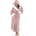 thumbnail image 3 of 2023 Fleece Bathrobe Women Soft Dressing Gown Hooded Fluffy Towling Bath Robe-1, 3 of 5