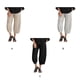 thumbnail image 3 of Sonducket Pantalones casuales de mujer de cintura elástica suelta de poliéster hechos de algodón y lino pantalones cómodos y transpirables Prendas para la parte inferior del cuerpo negro,1 s, 3 of 6