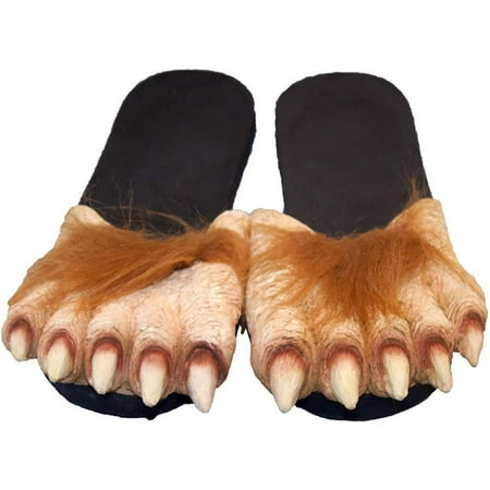Billy Bob Werewolf Crazy Feet Costume Sandles, Brown Black, Large