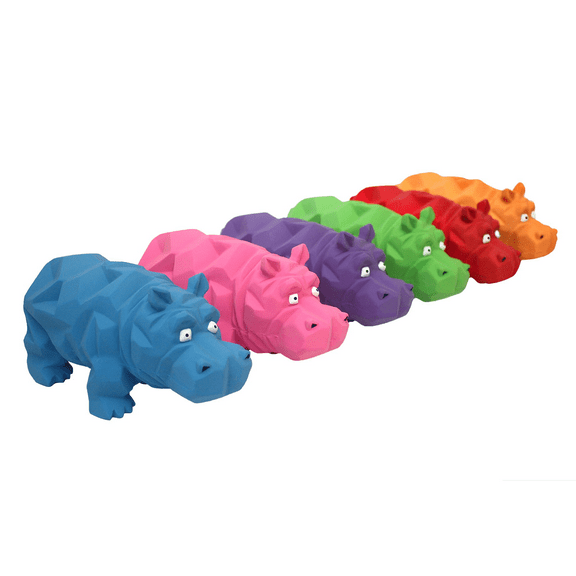 Multipet Origami Hippo Dog Toy, Assorted Colors, Size: 8"