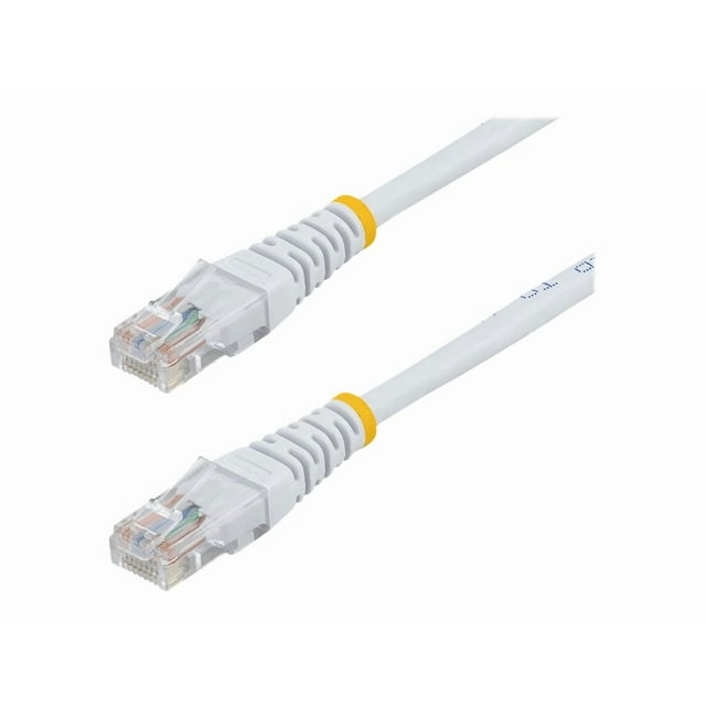 StarTech.com Cat5e Ethernet Cable - 3 ft - White - Patch Cable - Molded Cat5e Cable - Short Network Cable - Ethernet Cord - Cat 5e Cable - 3ft (M45PATCH3WH) - Patch cable - RJ-45 (M) to RJ-45 (M) - 3 ft - UTP - CAT 5e - molded - white
