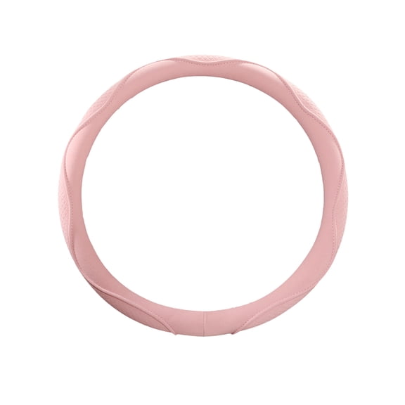 15 in Leather Car Steering Wheel Cover with Anti-Slip Lining,Universal Auto Microfiber Protector, Car Accessories for Most Cars, SUVs (Pink)