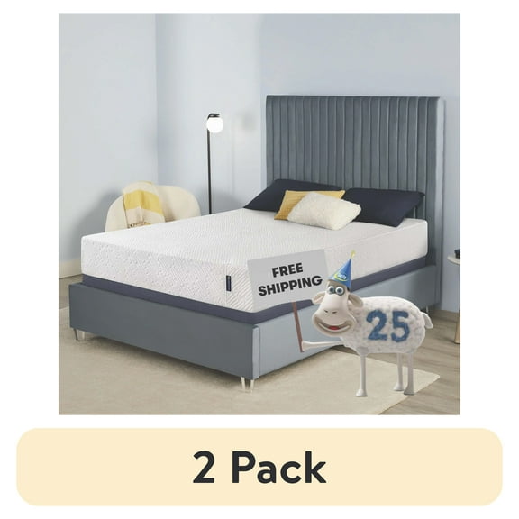 (2 pack) Serta 10 inch, Queen Mattress, Medium Mattress, Gel Memory Foam Mattress, Cooling, Pressure Relief, Mattress in a Box, Queen Size Mattress