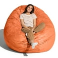 thumbnail image 6 of Jaxx 6-Foot Giant Bean Bag Chair, Convertible 2-in-1 Chair & Bed for Adults, Microsuede Mandarin, 6 of 9