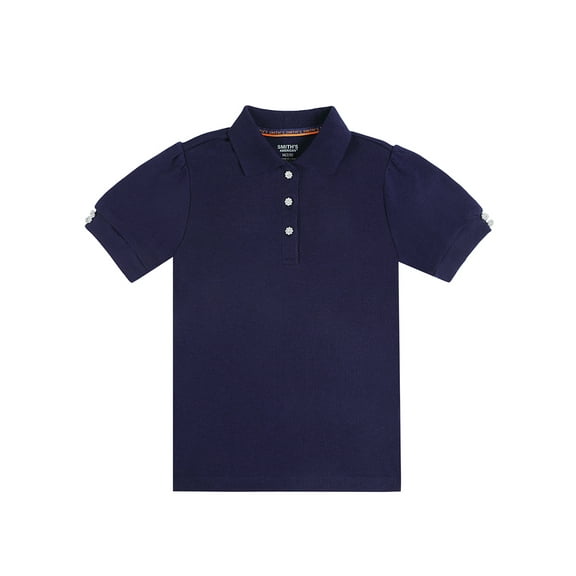 Smith's American Girls' Rhinestone Polo Shirt Color: navy Size: 4t
