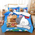 thumbnail image 1 of NS4 BTS BT21 2 En 1 Juego De Fundas De Edredón De Tamaño Individual Sábana De Cama Dormitorio Cómodo Lavable Funda De Almohada S, 1 of 4