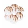 thumbnail image 7 of 15 Inch Round Placemats Set of 6, Orange Eucalyptus Non Slip Heat Insulation PP Table Mats, Fall Weeping Botanical Leaf Watercolor Washable Place Mats for Kitchen Dining Party Table Decor, 7 of 7