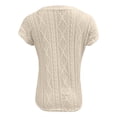 thumbnail image 5 of Yubnlvae Beige 2025 Women's Round Neck Loose Short Sleeved Women's T Shirt, L, 5 of 5