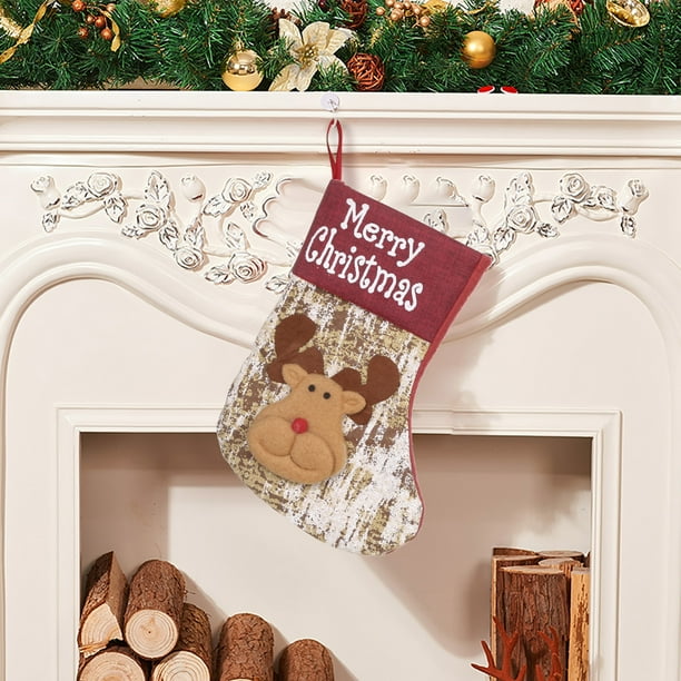 Calcetines de Navidad Ganfancp Bolsa de Regalo Rojo Papá Noel Liquidación 1X
