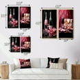 thumbnail image 4 of Designart "Pink Stylish Bag & Champagne III" Fashion Framed Wall Art Set Of 2 - Pink Fashion Framed Wall Art Set Of 2, 4 of 7
