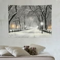 thumbnail image 4 of NIJIANKEHAN  Blanket Winter Canvas Wall Art Landscape Painting Snowy Central Park Wall Blanket Giclee Print for Bedroom Living Room Home Decor, 4 of 7