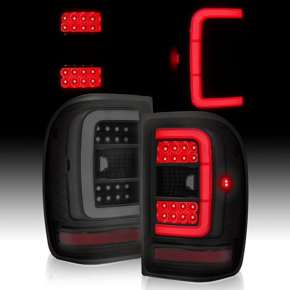 Kojem Tail Lights for 2001-2011 Ford Ranger C-Type LED Tube Rear Brake Tail Lamps Assembly Driver and Passenger Side